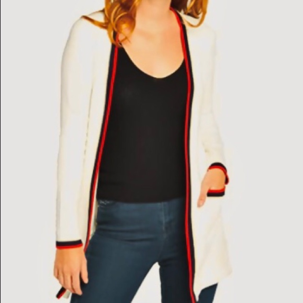 Gucci style striped long sweater - white - M